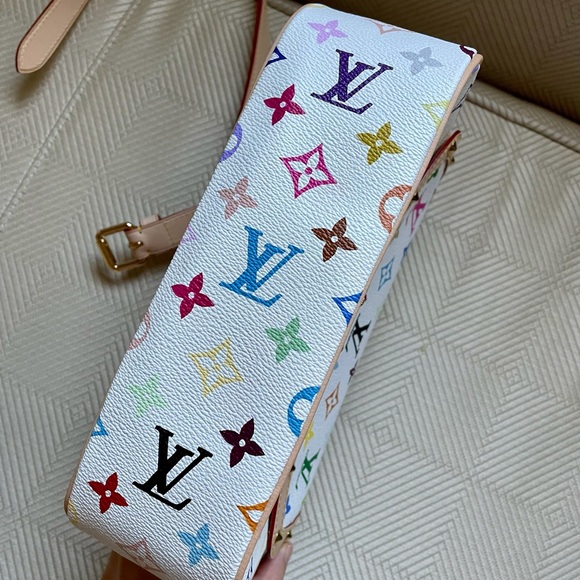 LV Takashi Murakami White Multicolor Sologne - Picture 4 of 8